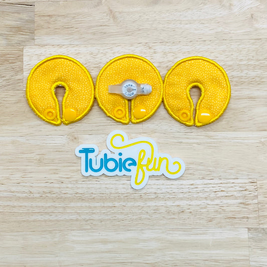 G-Tube Button Pad Cover - Yellow Small Scales