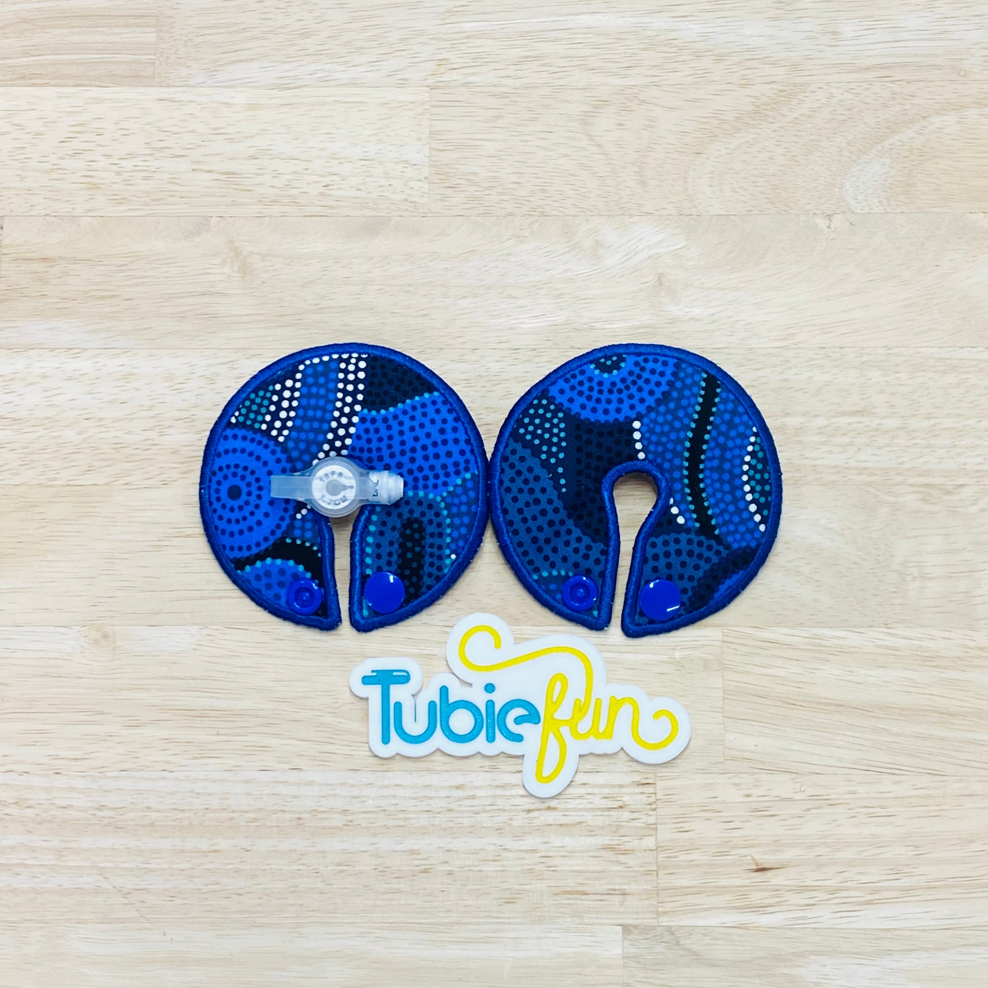 GTube Button Pad Cover Large Indigenous on Blue Tubie Fun