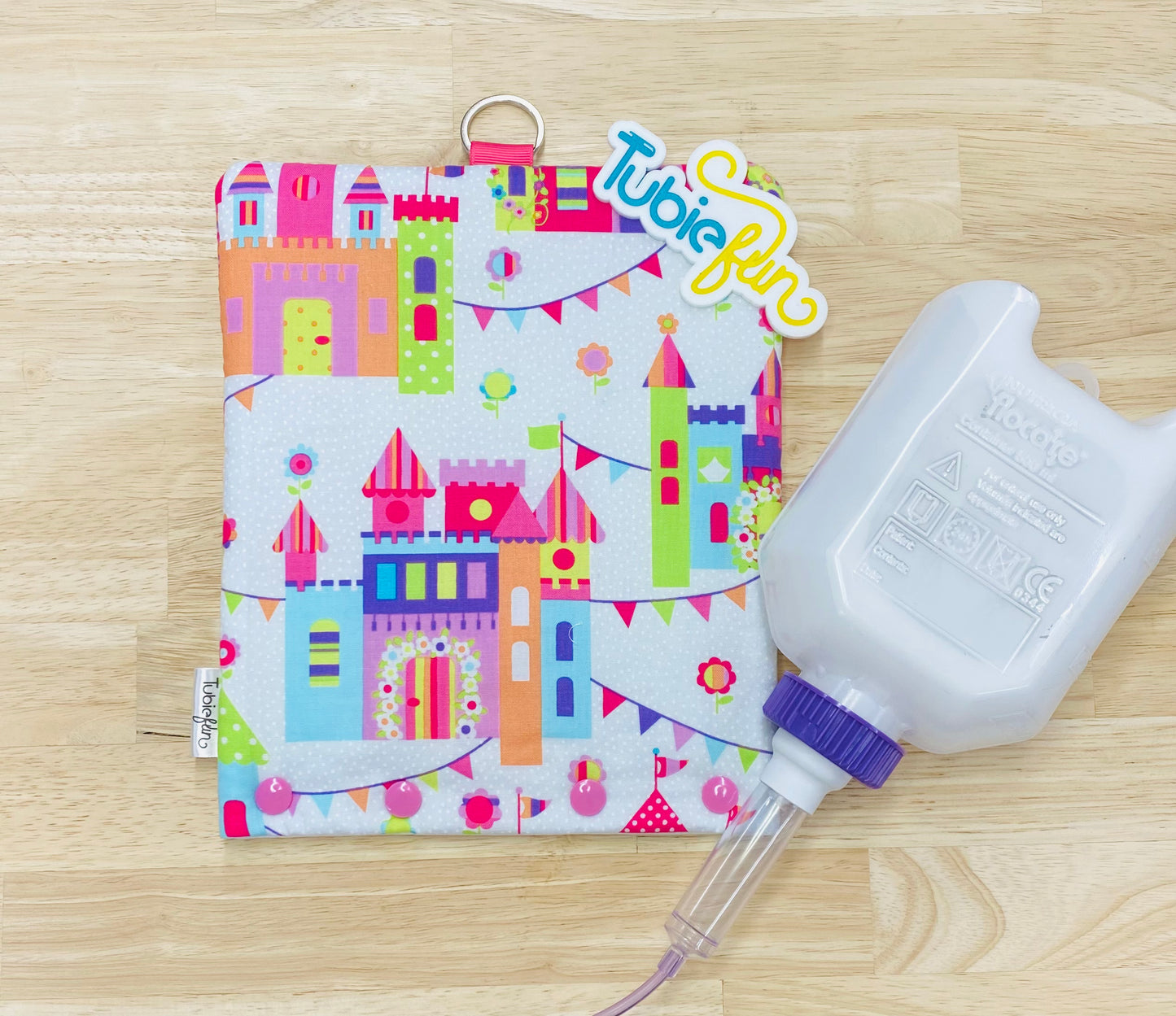 Insulated Milk Bag Suitable for 500ml Flocare Bottle in - Pink Castles