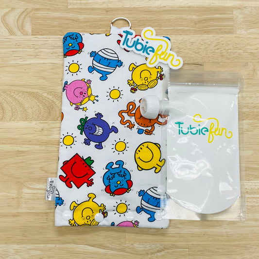 Insulated Milk Bag Suitable for Tubie Fun 500ml Reusable Pouches - Mr Men and Little MIss
