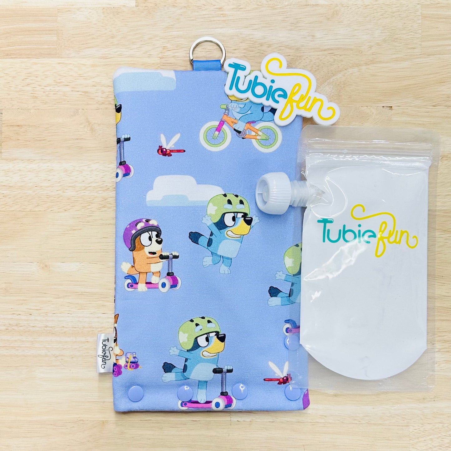 NEW Insulated Milk Bag Suitable for Tubie Fun 500ml Reusable Pouches - Aussie Heeler Sisters on Purple
