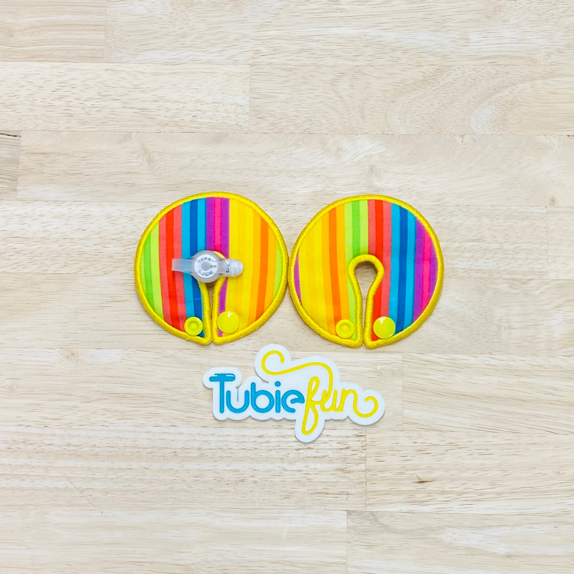 GTube Button Pad Cover Large Rainbow Stripes Tubie Fun