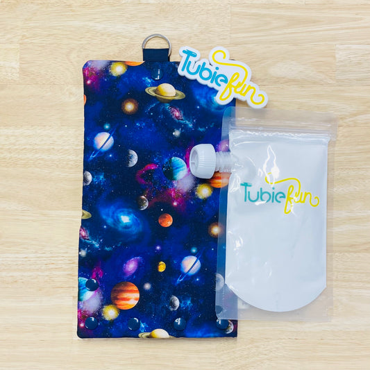 NEW Insulated Milk Bag Suitable for Tubie Fun 500ml Reusable Pouches - Planets