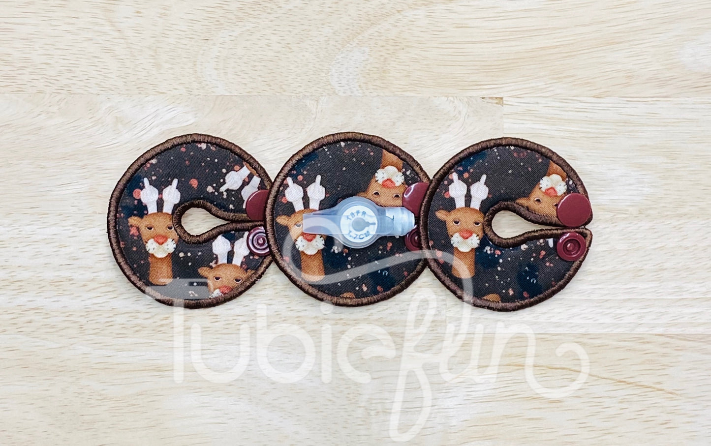 G-Tube Button Pad Covers - Naughty Reindeer