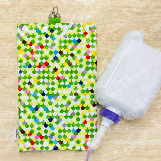 Insulated Milk Bag Suitable for 1L Flocare Bottle - Green Scales