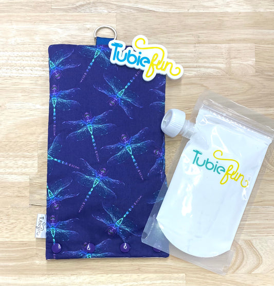 NEW Insulated Milk Bag Suitable for Tubie Fun 500ml Reusable Pouches - Dragonflies