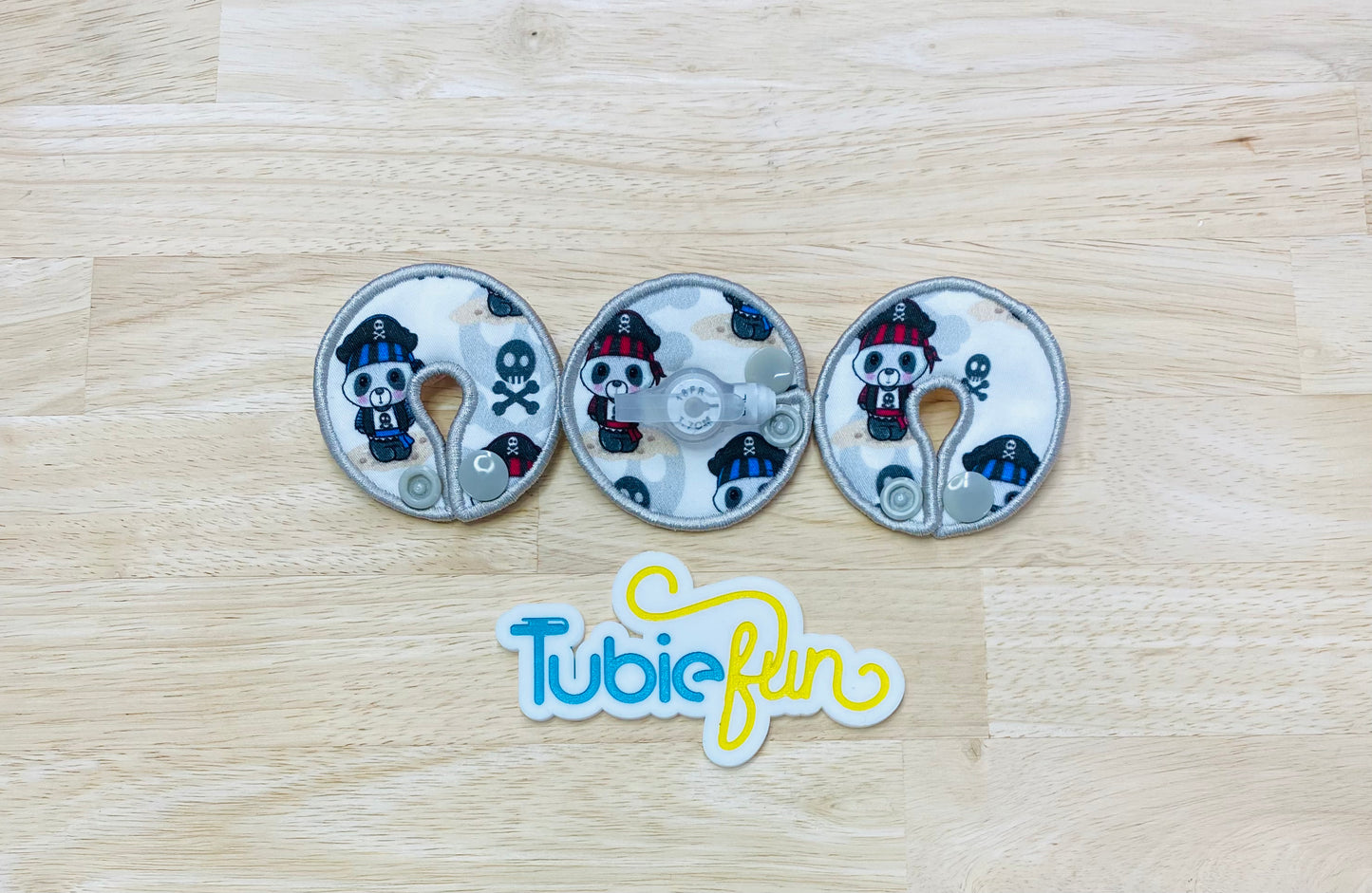 G-Tube Button Pad Cover - Pirate Pandas