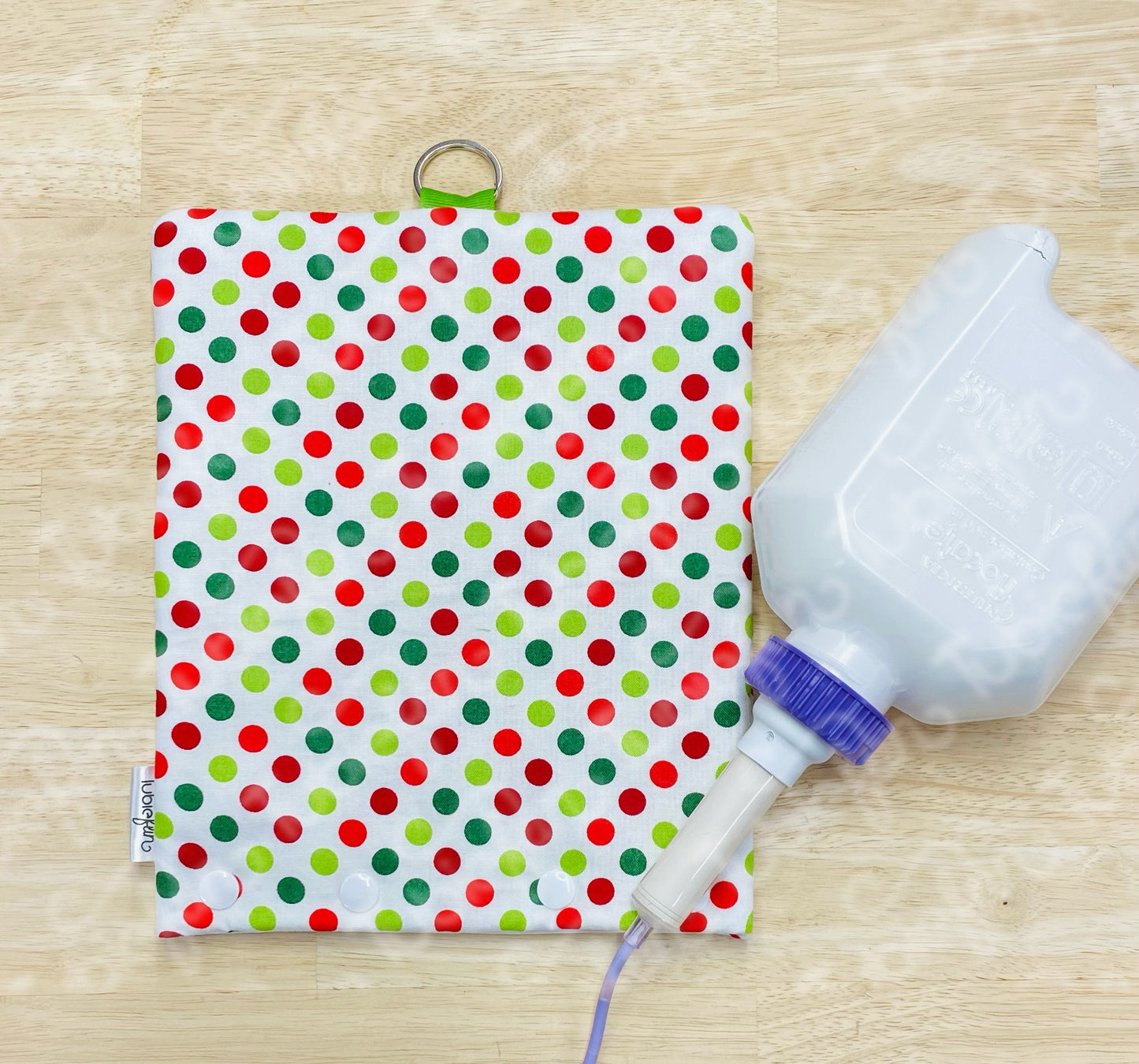 Insulated Milk Bag Suitable for 500ml Flocare Bottle in - Green and Red Dots