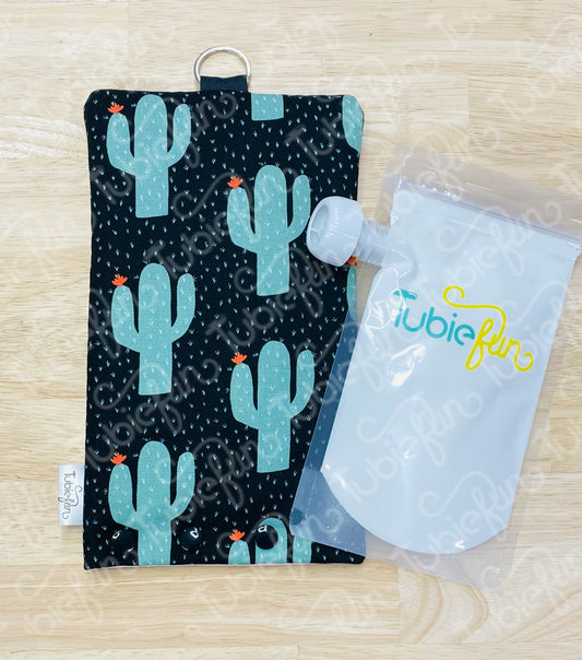 Insulated Milk Bag Suitable for Tubie Fun & 500ml Z & Co Reusable Pouches - Cactus