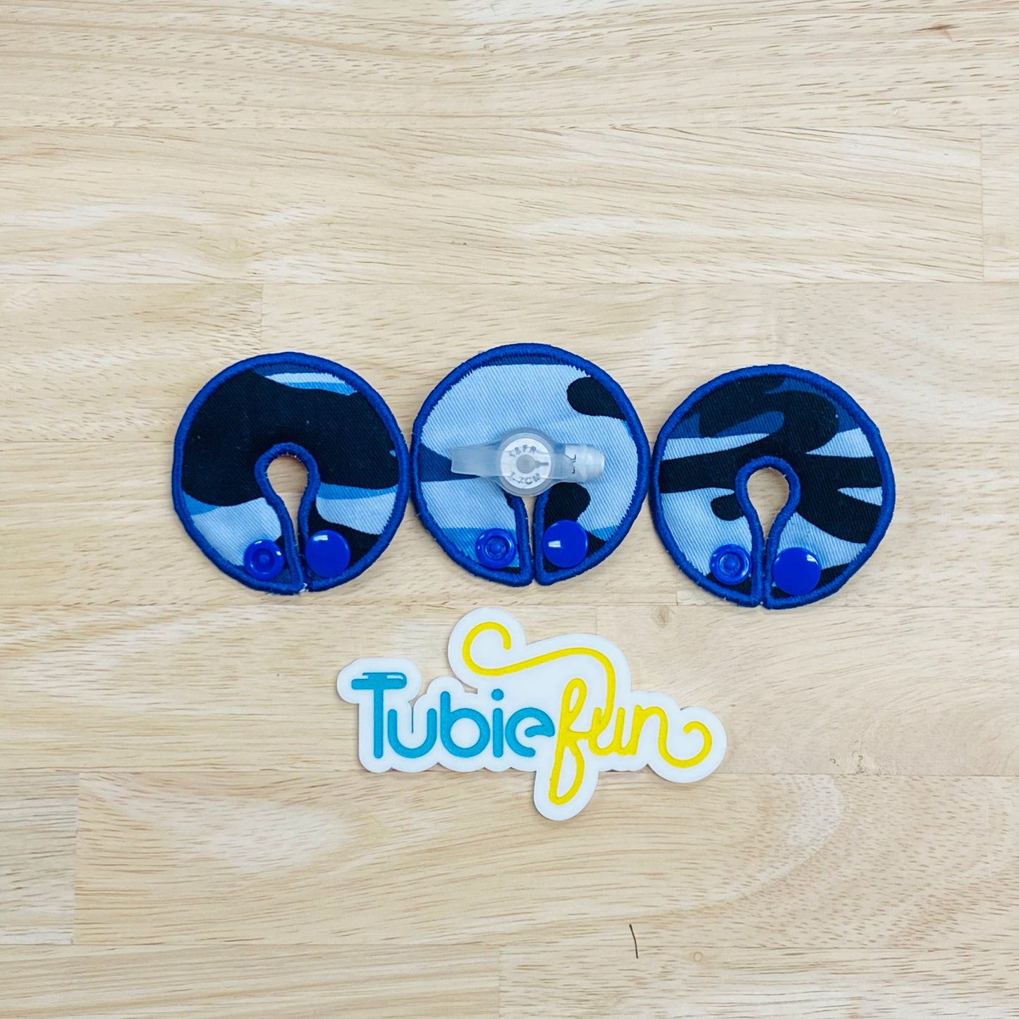 G-Tube Button Pad Cover - Dark Blue Camo