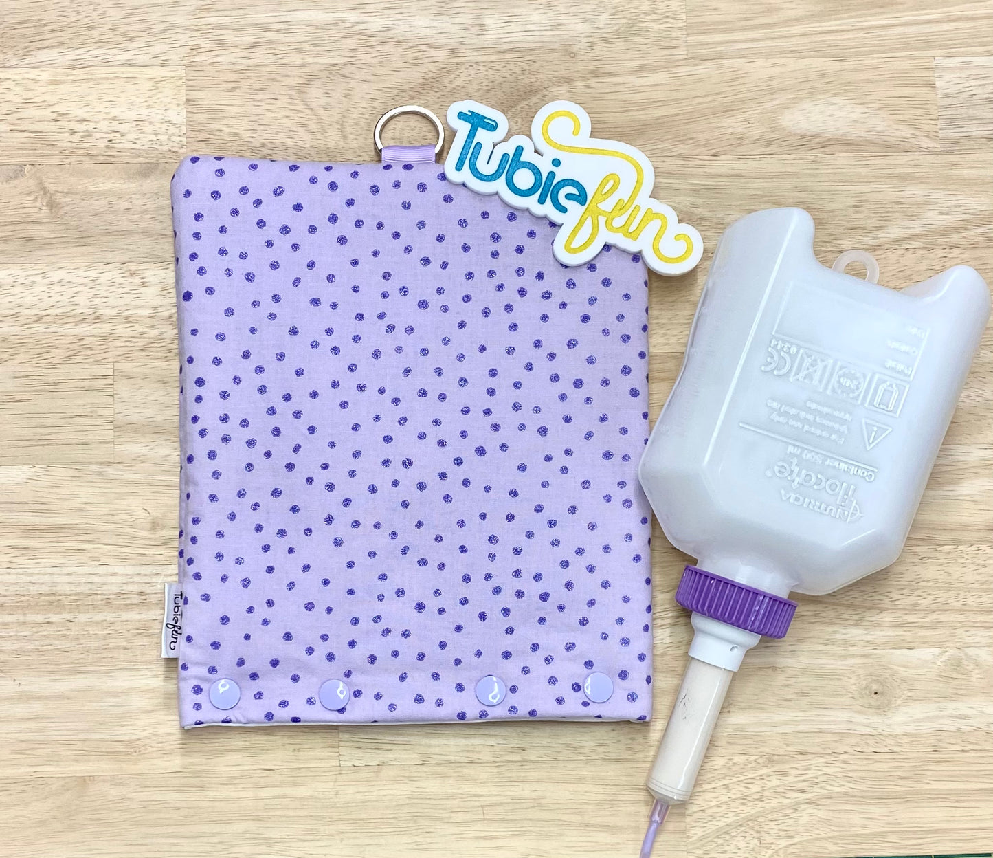 Insulated Milk Bag Suitable for 500ml Flocare Bottle in - Purple Glitter Dots