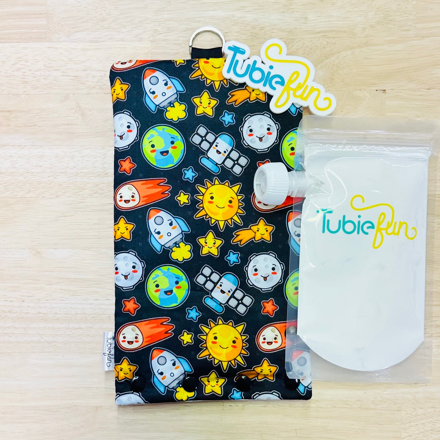 NEW Insulated Milk Bag Suitable for Tubie Fun 500ml Reusable Pouches - Space Characters