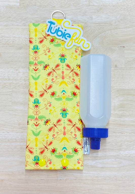 Insulated Milk Bag Suitable for 250ml Bottle in - Dragonflies on Yellow
