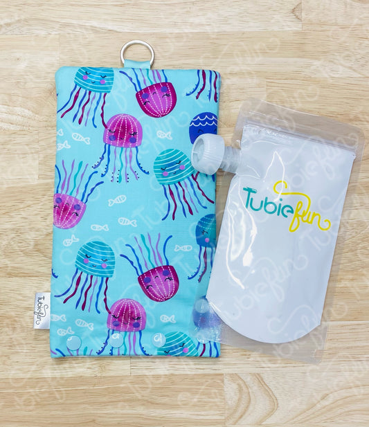 Insulated Milk Bag Suitable for Tubie Fun & 500ml Z & Co Reusable Pouches -Jellyfish