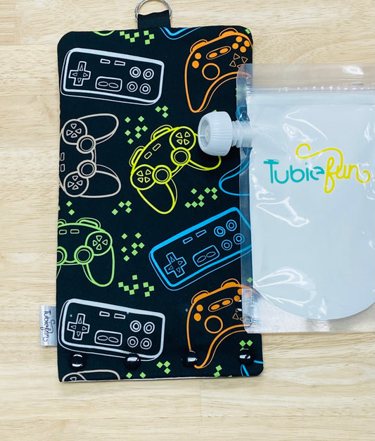 Insulated Milk Bag Suitable for Tubie Fun 500ml Reusable Pouches - Game Controls