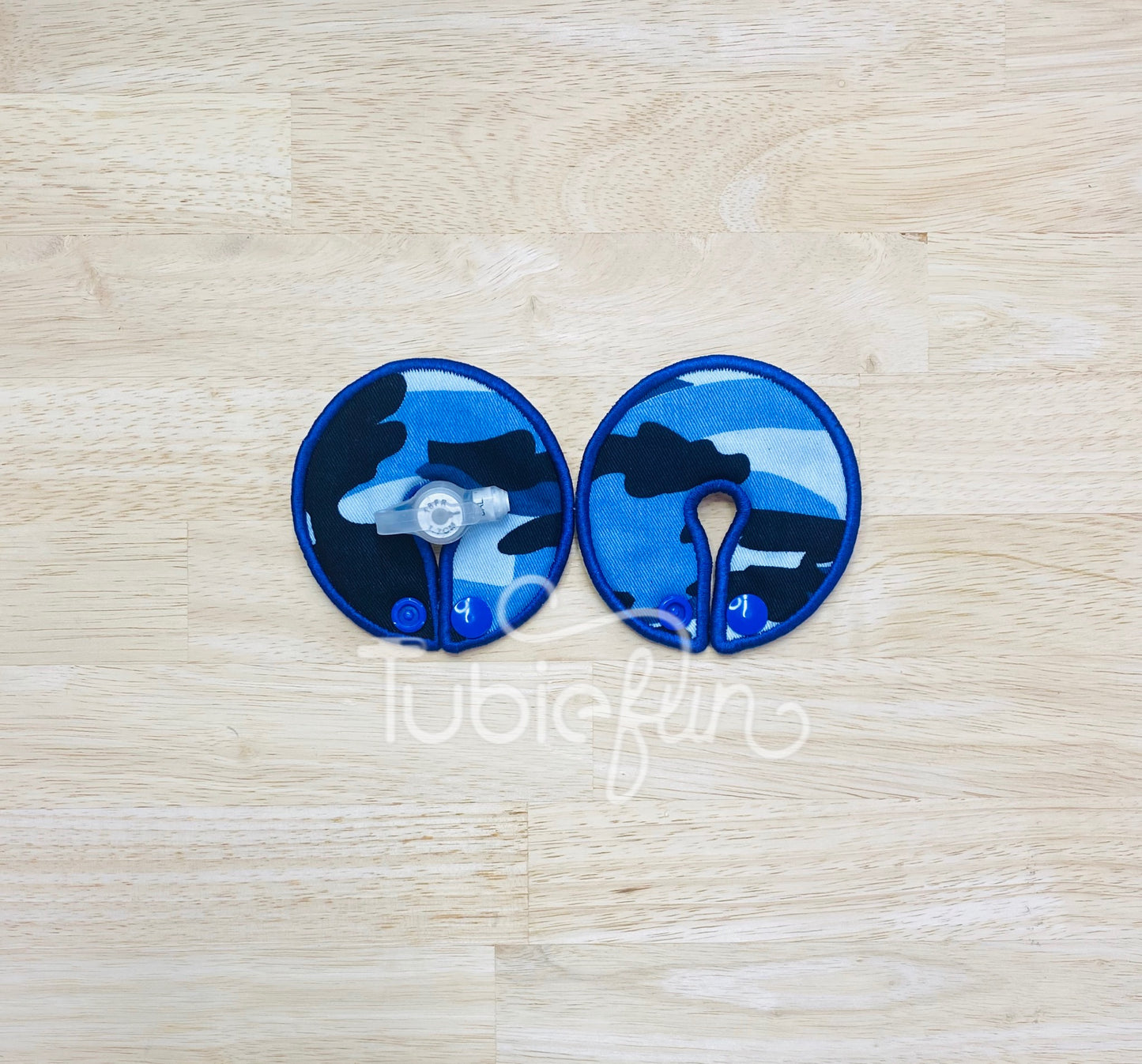 G-Tube Button Pad Cover Large - Blue Camo