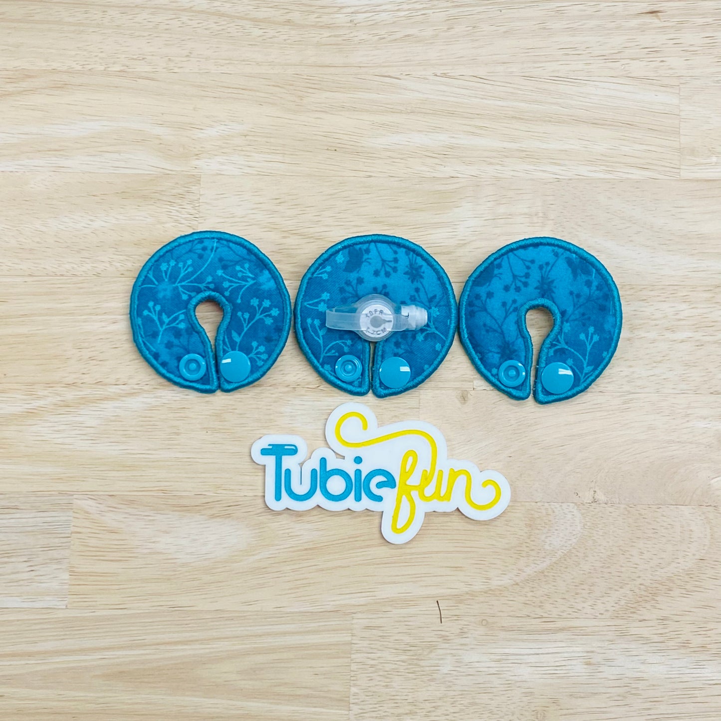 G-Tube Button Pad Cover - Teal Vines