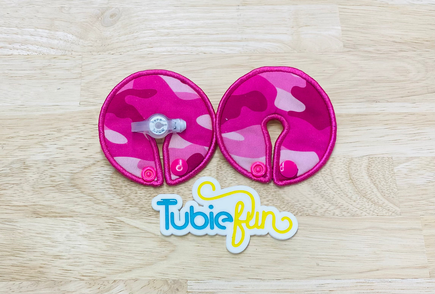 G-Tube Button Pad Cover Large - Pink Camo