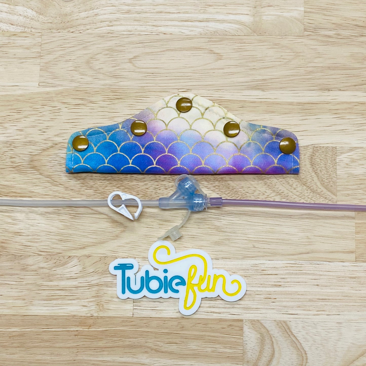 Feeding Tube Connection Cover - Gold Mermaid Scales