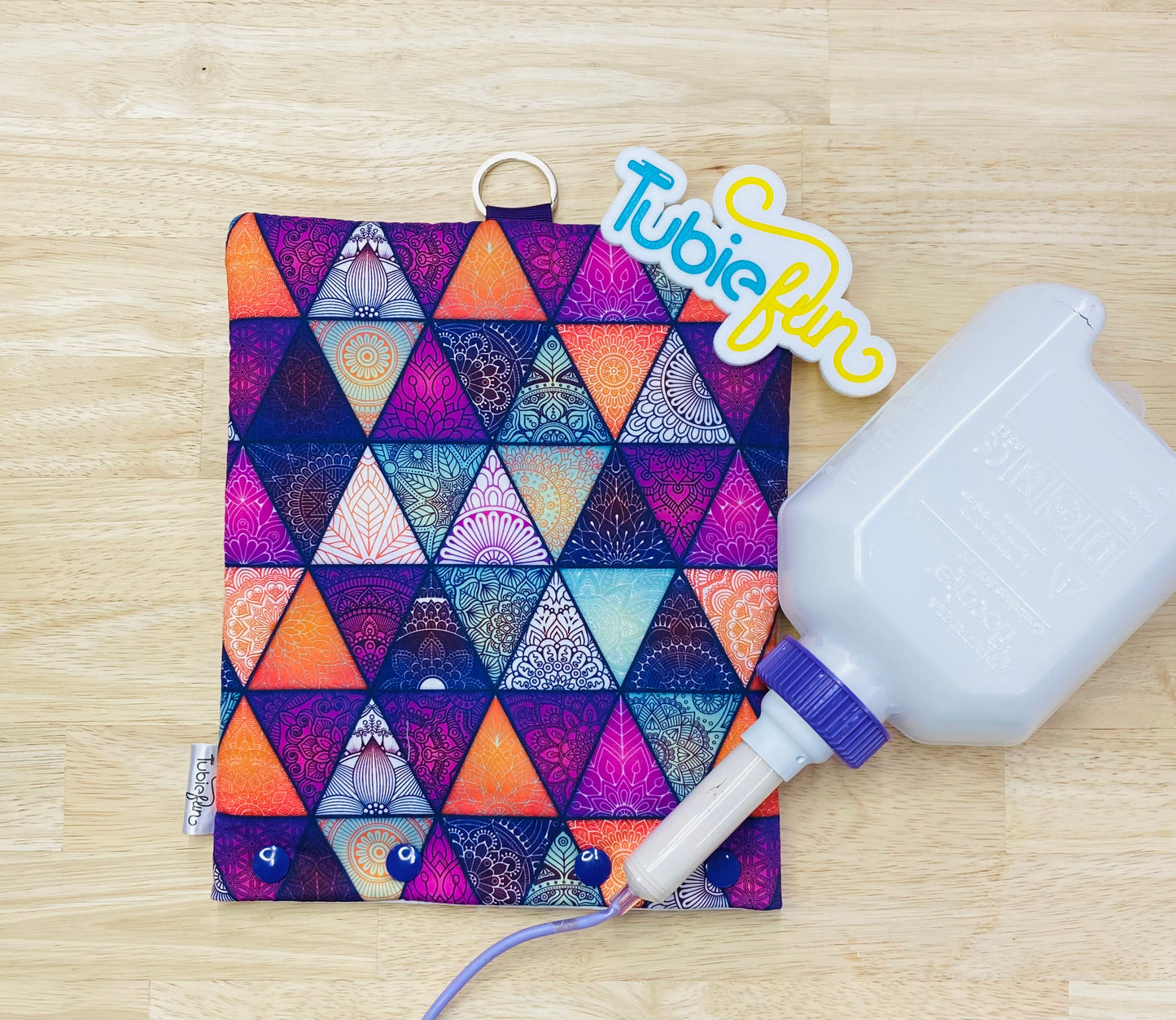 Insulated Milk Bag Suitable for 500ml Flocare Bottle in - Mandala Triangles