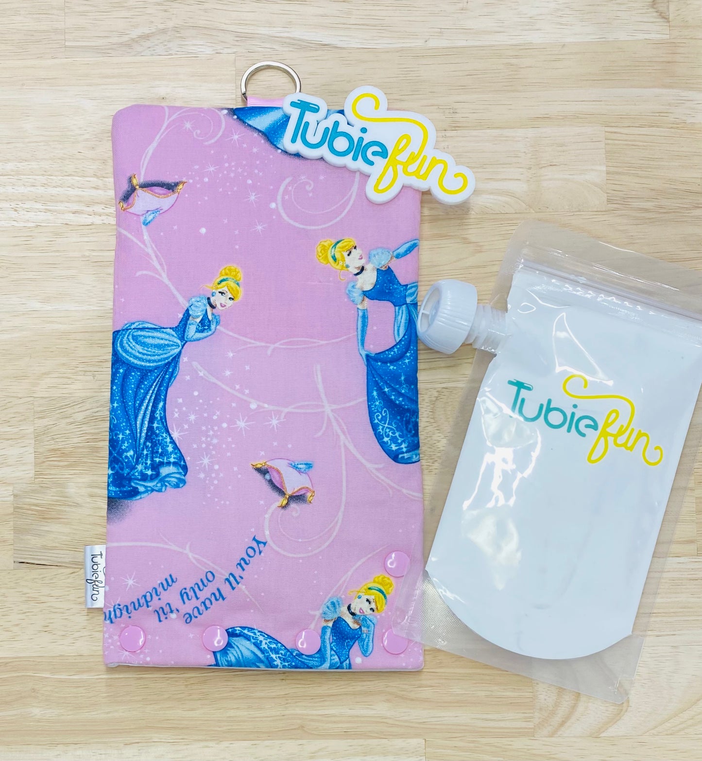 NEW Insulated Milk Bag Suitable for Tubie Fun 500ml Reusable Pouches - Glass Slipper Princess